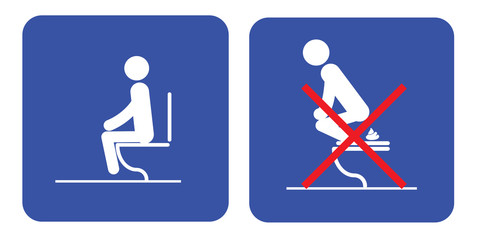Toilet rules stickers set
