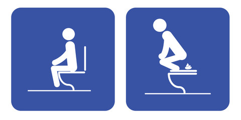 Toilet rules stickers set