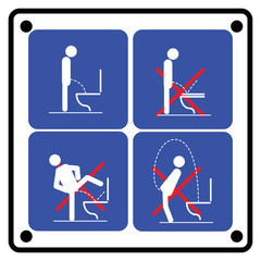 Toilet rules stickers set