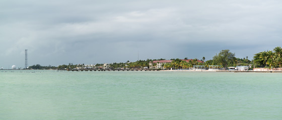 South coast of Key West with Higgs Beach from White Street Fishing Pier, Florida Keys, USA