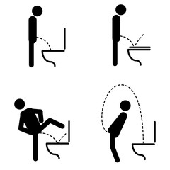 Toilet rules stickers set