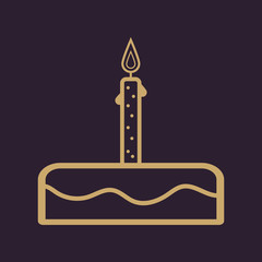 Birthday cake sign icon. Vector