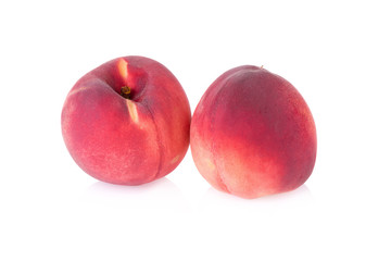 Ripe peach fruit isolated on white background