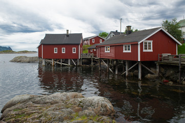 Fototapeta na wymiar fishing huts Lofoten Norway
