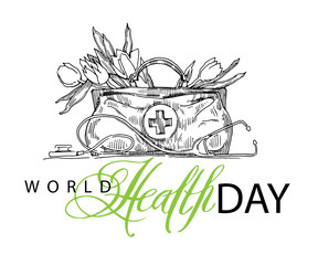 World health day card elements.