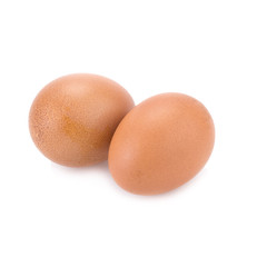 Close up of an egg isolated on white background