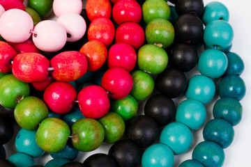 colored wooden necklaces