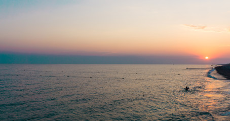 Fototapeta premium beautiful sunset sea beach holiday