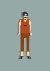 vector illustration of  man hipster cartoon concept