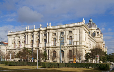 Fototapeta na wymiar Kunsthistorisches Museum (Art History Museum) was built in 1891 near the Imperial Palace to house extensive collections of imperial family