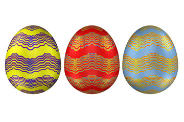 Easter Eggs, isolated on white background.