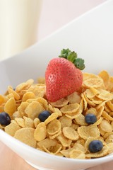 cereal with strawberry and blueberry