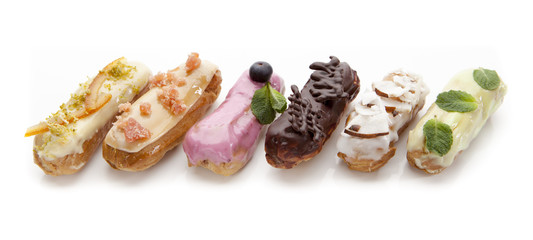exquisite cream dessert eclairs