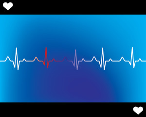 Abstract heart beats cardiogram illustration