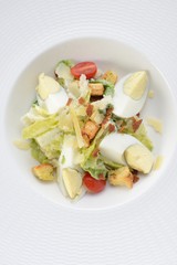 Top view of Caesar salad 