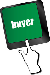 buyer button on keyboard key - business concept