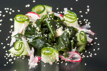 Japanese wakame salad with sesame seeds