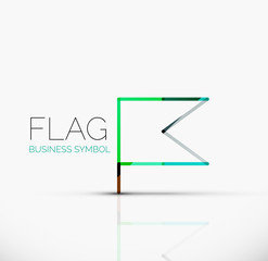 Logo flag, abstract linear geometric business icon