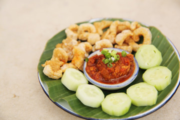 Thai Food appetizer Nam Prik Aong Thai Northern Style Pork and T