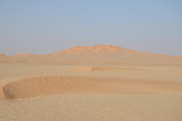 Fototapeta na wymiar Sand dune on plane desert Dubai