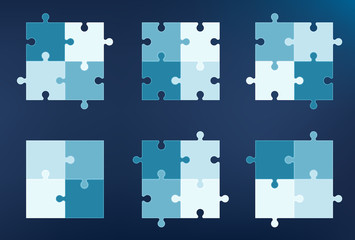 Collection of puzzle pieces icons