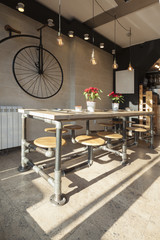 retro coffee bar interior