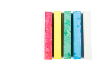 Pieces of color chalk