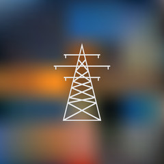 The high-voltage wire pole. Vector illustration.