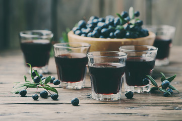Traditional sardinian liqueur with mirto