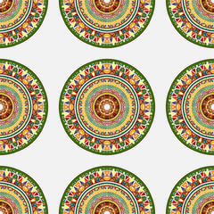 seamless background with a round Oriental elements