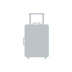 Stylized icon of colored suitcase on a white background