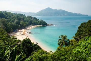 Panorama of bay of Kamala Beach in Phuket, Thailand.