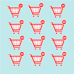 Shopping cart sale icons