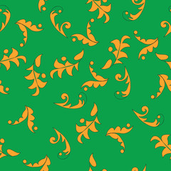 Fototapeta na wymiar Seamless leafy pattern background.