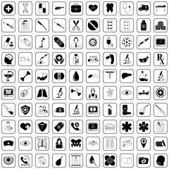 Medical 100 icons set for web and mobile