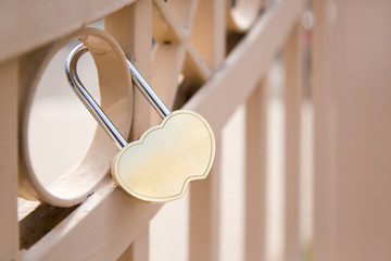 Heart shaped love padlock