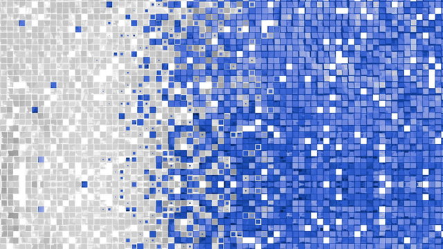 Blue square blocks background animation. Seamless loop.