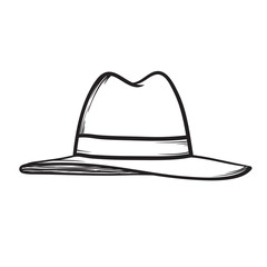 Hat vector icon hand drawn illustration