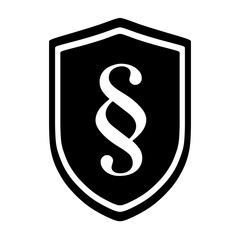 Obraz premium Paragraph sign on protection shield silhouette