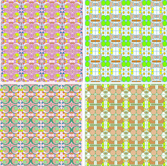 Seamless geometric abstract pattern set for fabric and furniture vector illustration