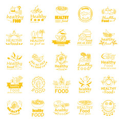 Healthy Food Icons Set - Vector Illustration