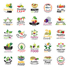 Healthy Food Icons Set - Isolated On White Background:Vector Illustration,Graphic Design.For Web,Websites,Print, App,Presentation Templates,Mobile Applications And Promotional Materials.Shopping Tag