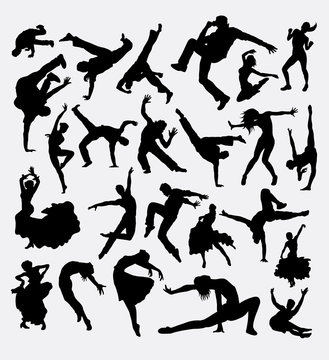 Dance male and female bundle silhouette 1. Good use for symbol, logo, web icon, mascot, avatar, sticker, or any design you want. Easy to use