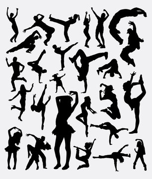 Dance male and female bundle silhouette. Good use for symbol, logo, web icon, sticker, mascot, or any design you want, Easy to use.