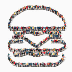 people  hamburger fast food  icon