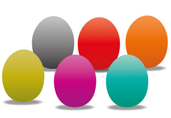 Oeufs de Pâques, Pâques, côte à côte - coloré