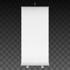 Blank Roll Up Banner Stand. Vector