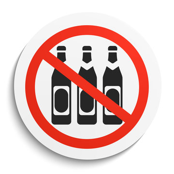 No Beer Sign on White Round Plate