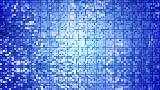 Blue square blocks background animation. Seamless loop.