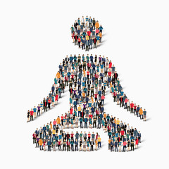 people  meditating person pose lotus icon